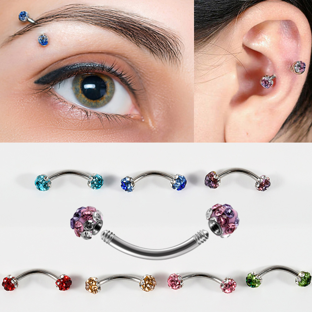 Dermal Anchor Top - 1/5/7 pçs strass de aço cirúrgico