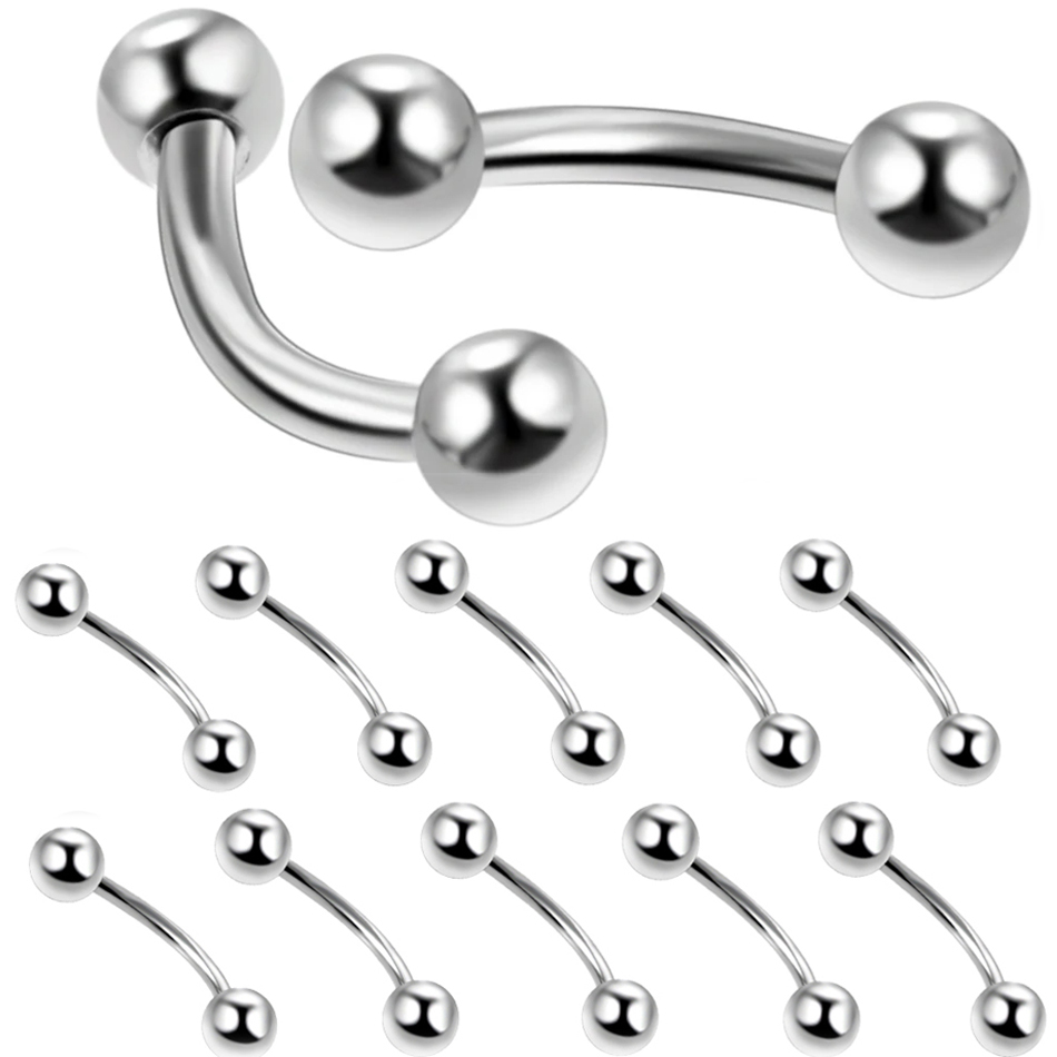 Rook Curved Barbell - 10 pçs/lote aço sobrancelha banana piercing