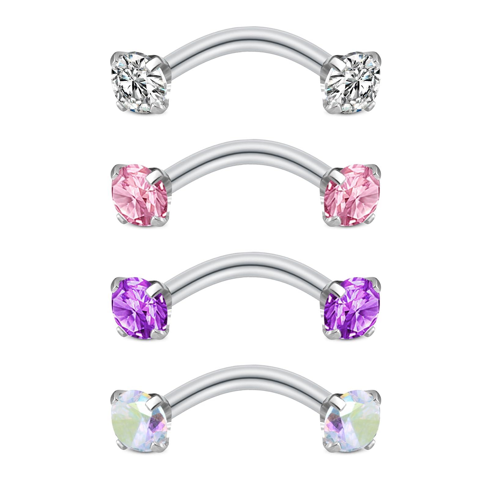 Body Jewelry Vertical Labret - 4 peças de Joias para Piercing