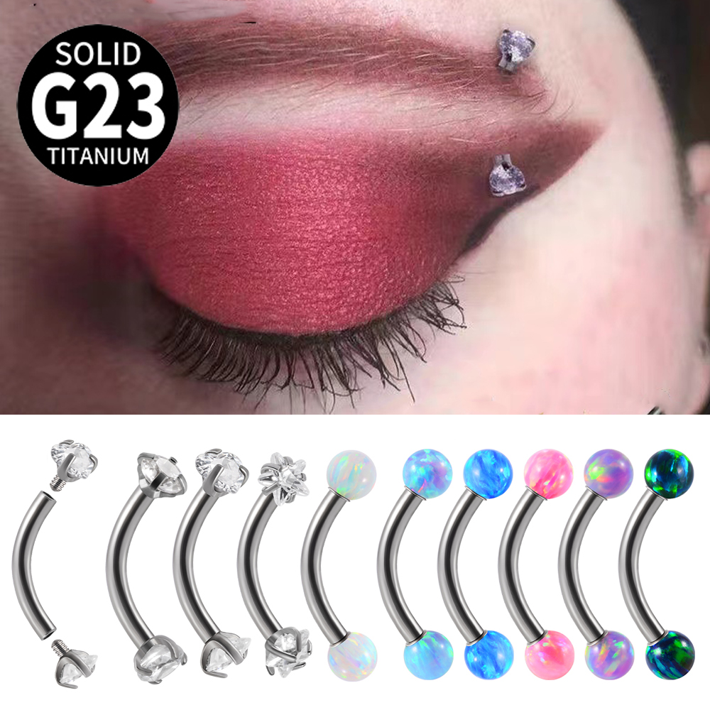Rook Curved Barbell - 1 peça g23 titânio cz rosca