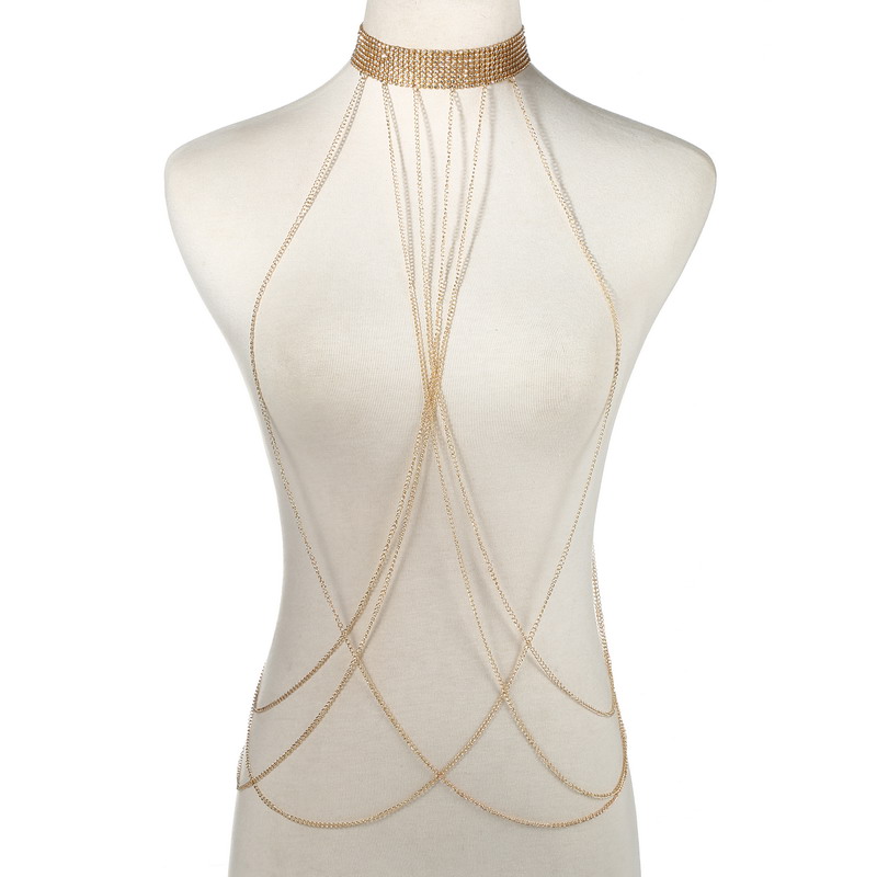 Body Jewelry In Bulk - Corrente de corpo cor dourada feminina