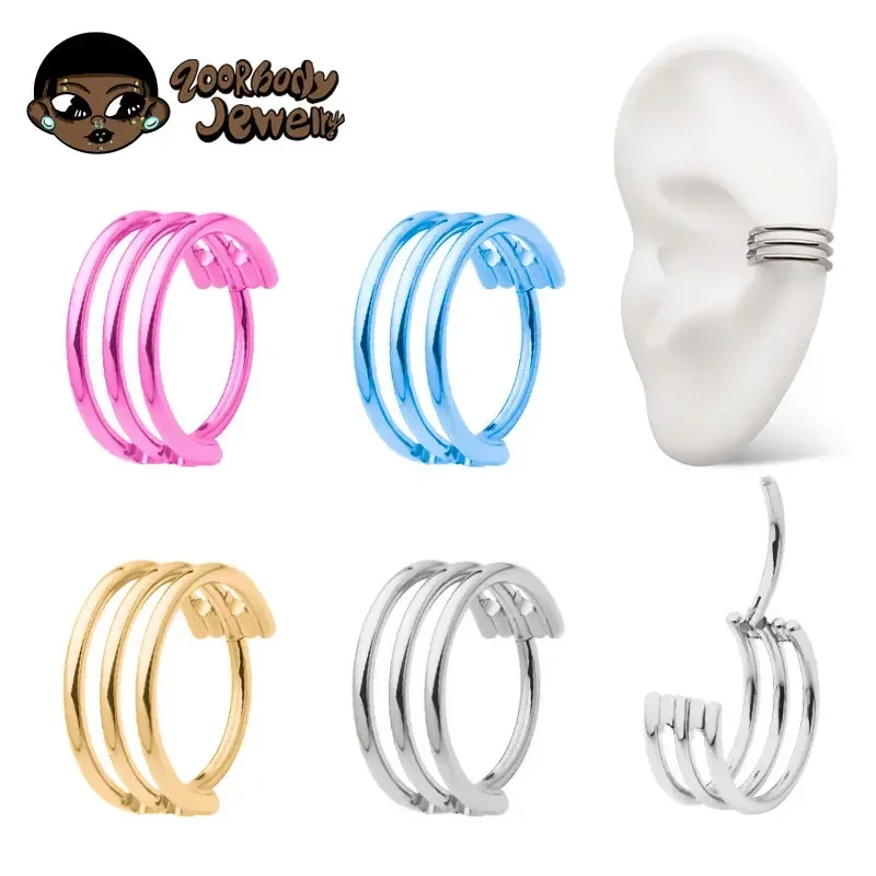 Body Jewelry Quality - G23 titânio três camadas oco articulado