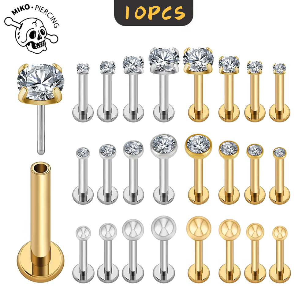 Dermal Anchor Top - 10 peças de Piercings de Titânio