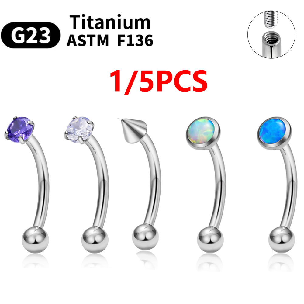 Rook Curved Barbell - 1/5 Peças ASTM F136 Titânio Rosca