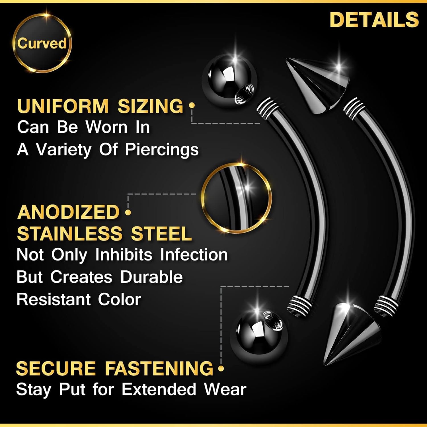 Conjunto de 32 peças de joias  - Rook Curved Barbell avaliação e preço