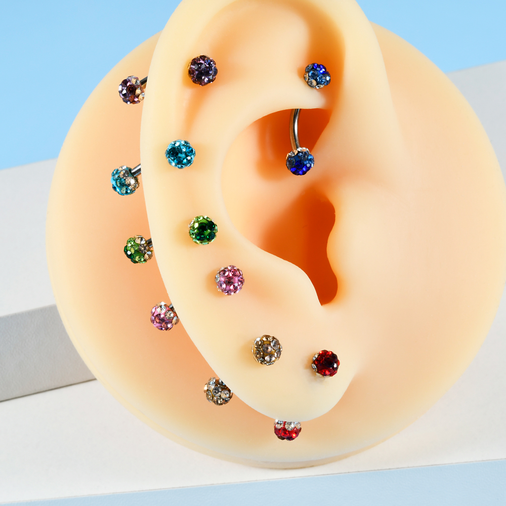 1/5/7 pçs strass de aço cirúrg - Dermal Anchor Top avaliação e preço