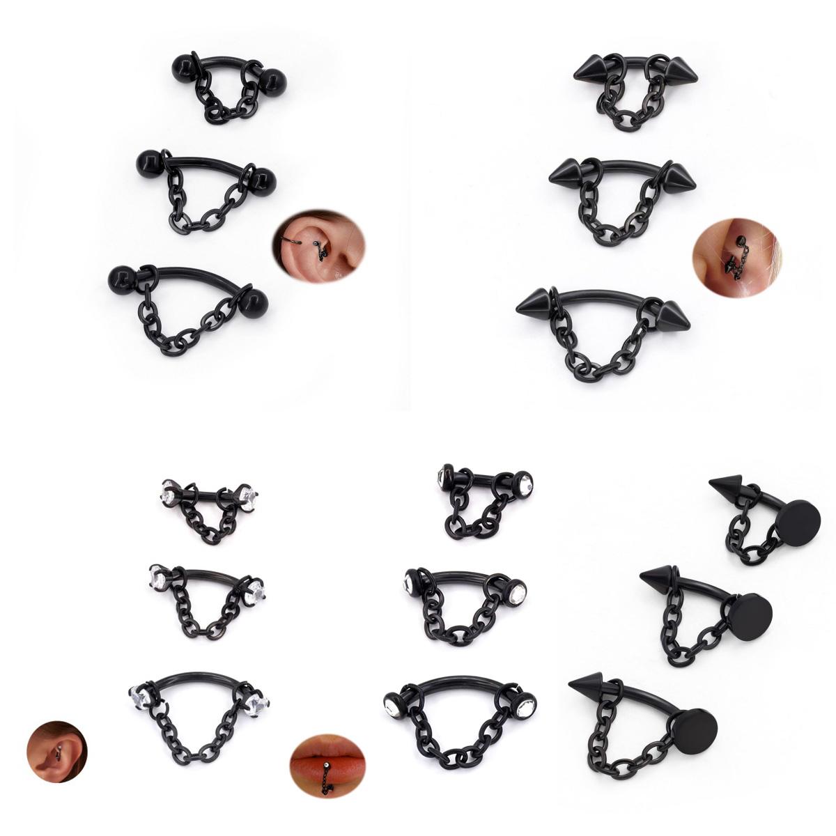 3 Peças de Joias de Piercing e - Body Jewelry Vertical Labret avaliação e preço