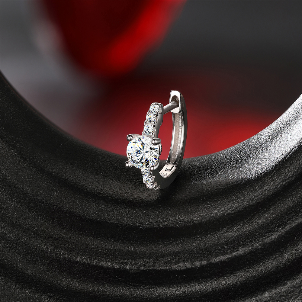 Brinco de argola com moissanit - Body Jewelry Quality avaliação e preço
