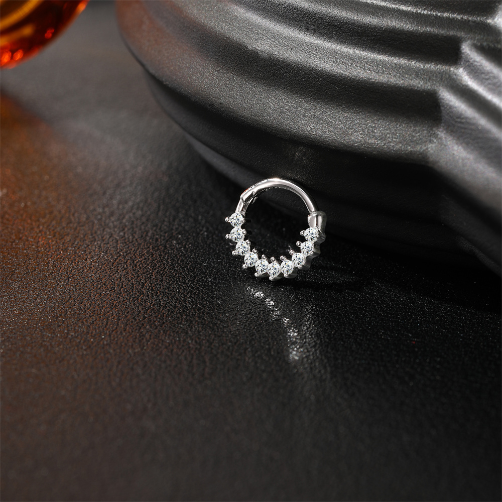 Brinco de argola com moissanit - Body Jewelry Quality avaliação e preço