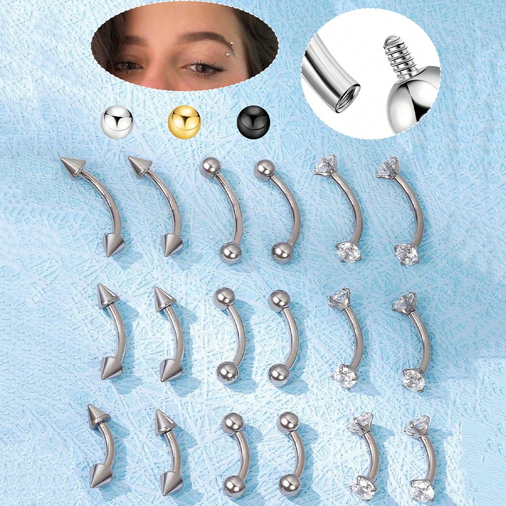 6 pçs 16g de aço inoxidável pe - Body Jewelry Vertical Labret avaliação e preço