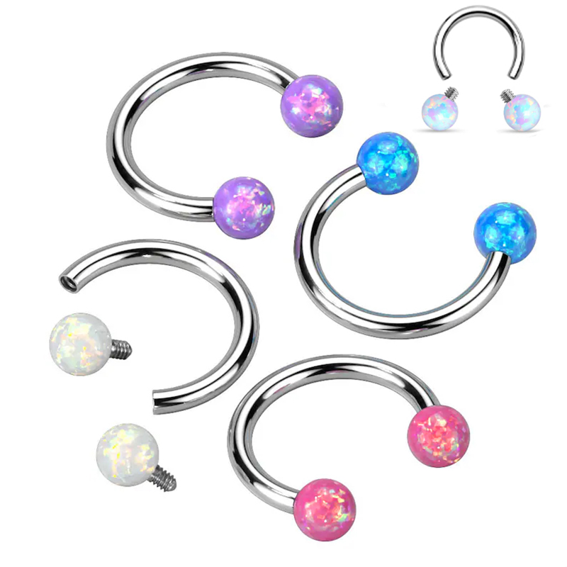 Aço Cirúrgico Opal Ferradura N - Rook Curved Barbell avaliação e preço