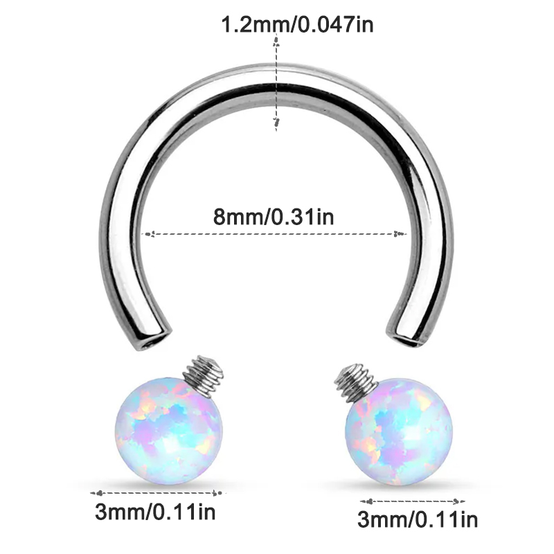 Aço Cirúrgico Opal Ferradura N - Rook Curved Barbell avaliação e preço