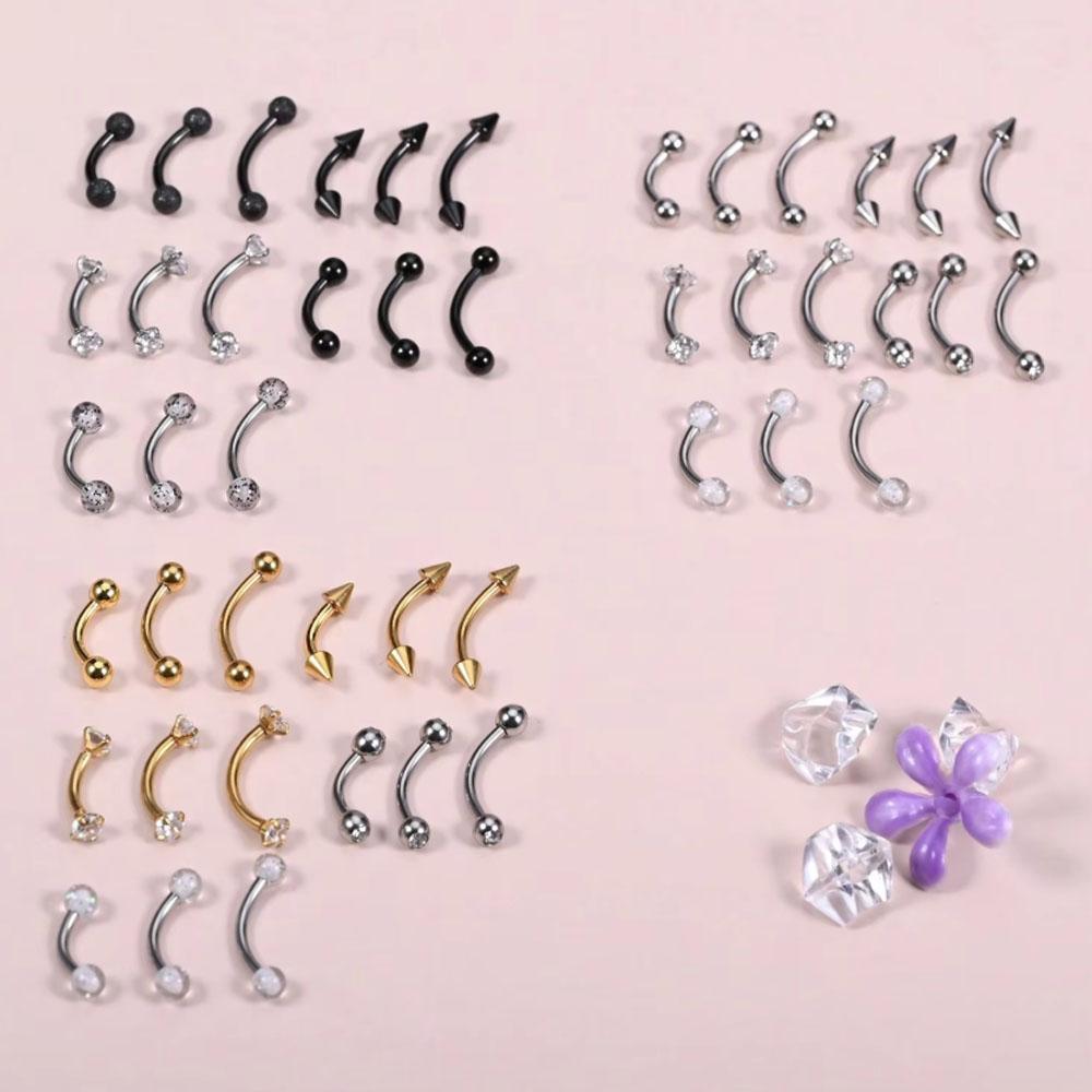 Conjunto de 15 Peças de Joias  - Body Jewelry Vertical Labret avaliação e preço