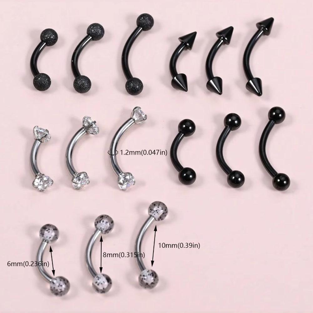 Conjunto de 15 Peças de Joias  - Body Jewelry Vertical Labret avaliação e preço