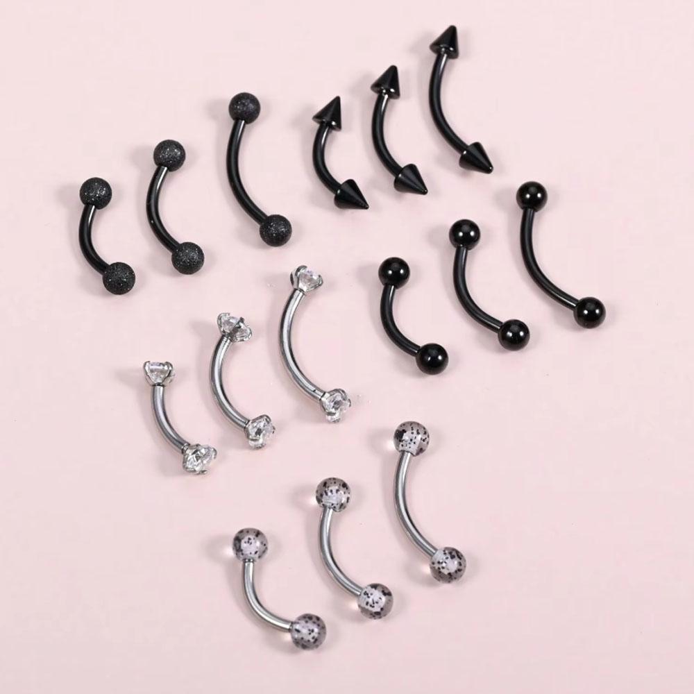 Conjunto de 15 Peças de Joias  - Body Jewelry Vertical Labret avaliação e preço