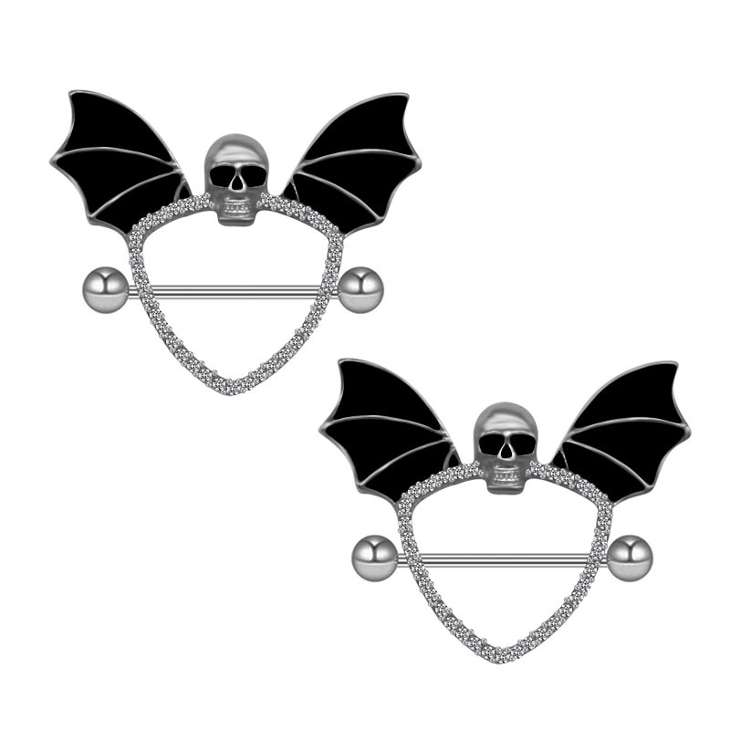Bling-Crânio Asa Bat Preto Mam - Body Jewelry Quality avaliação e preço