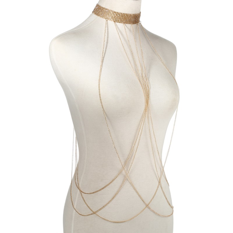 Corrente de corpo cor dourada  - Body Jewelry In Bulk avaliação e preço