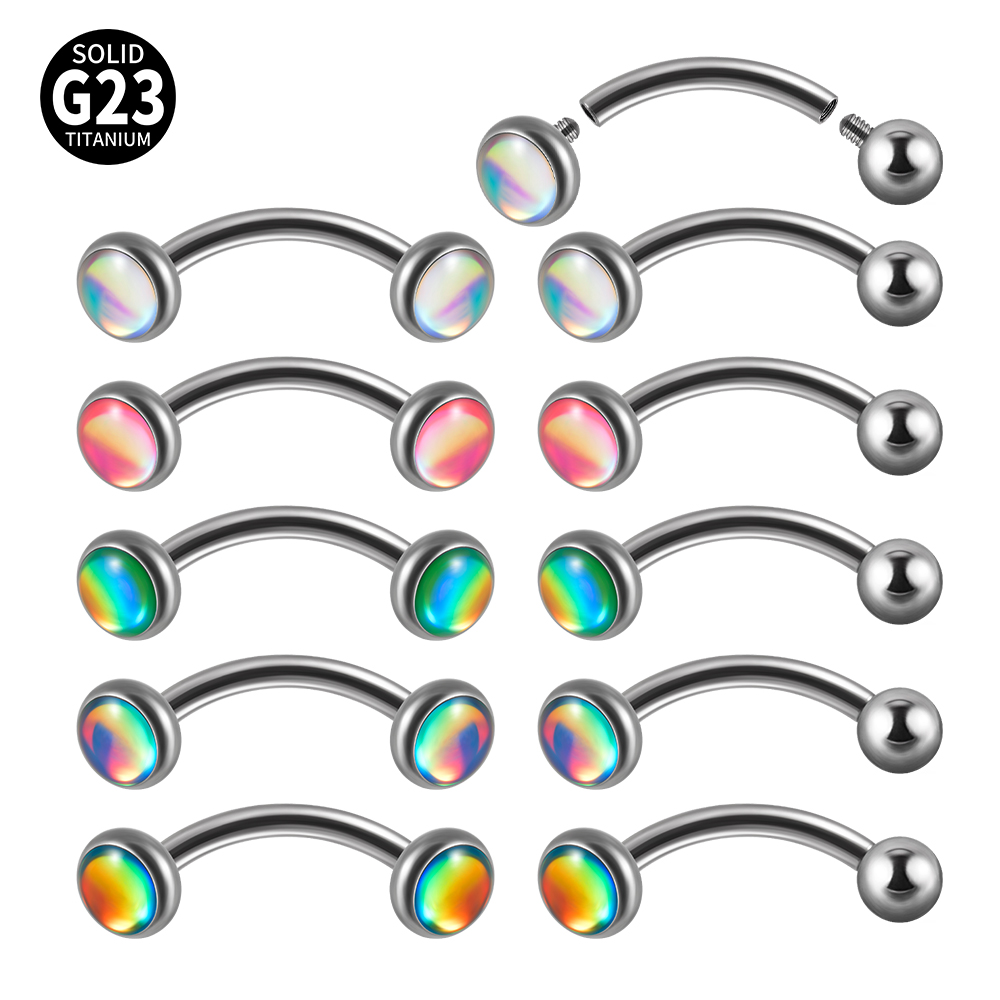 1 peça g23 titânio 16g flash g - Rook Curved Barbell avaliação e preço