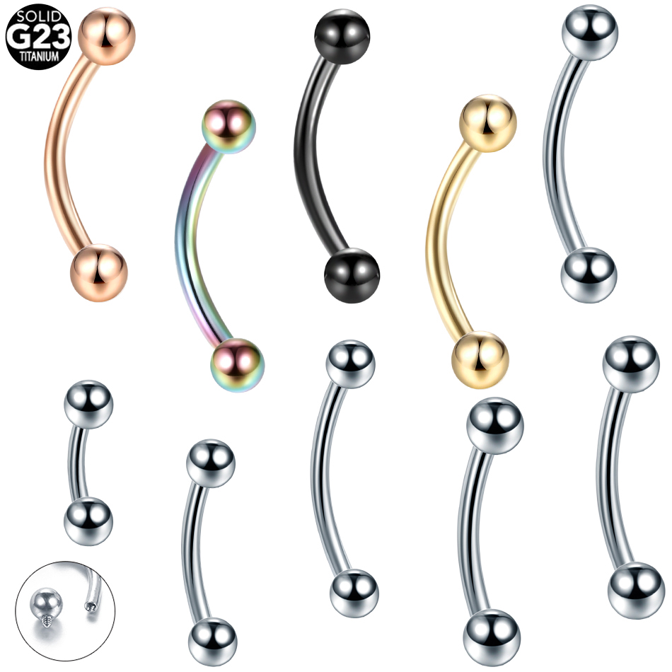10 pçs/lote g23 titânio sobran - Rook Curved Barbell avaliação e preço