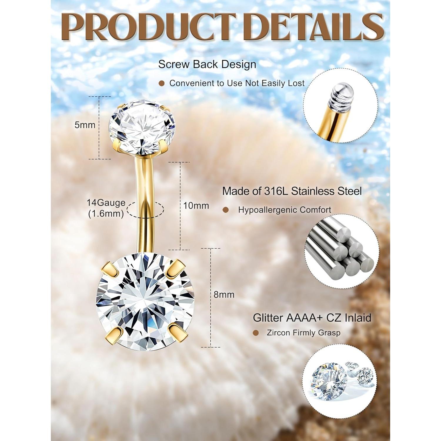 Piercings de Umbigo Pendentes  - Body Jewelry Quality avaliação e preço