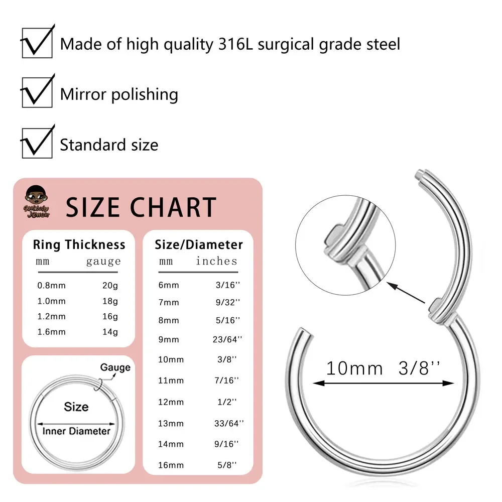Anel de nariz de aço inoxidáve - Body Jewelry Quality avaliação e preço