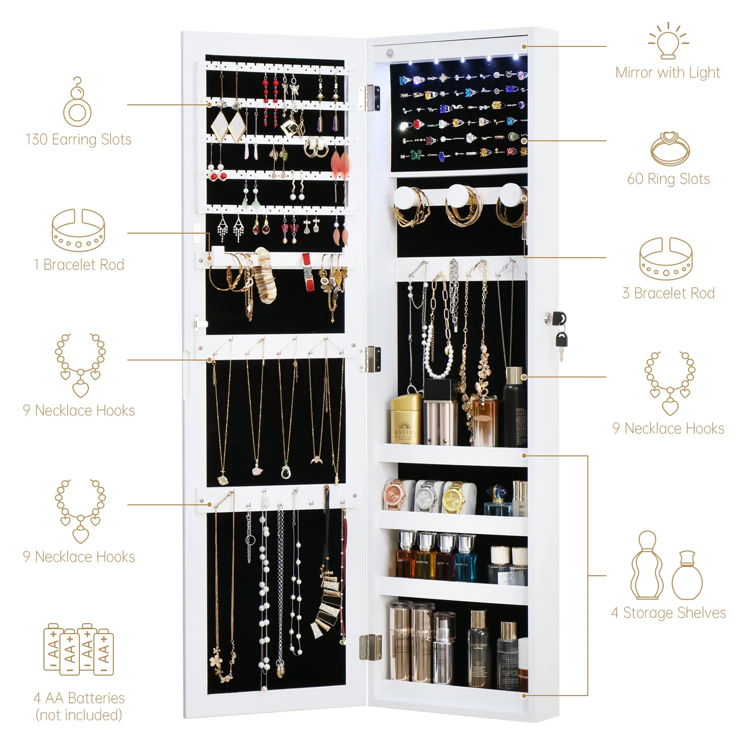 Armário de joias com espelho,  - Body Jewelry Manufacturers avaliação e preço