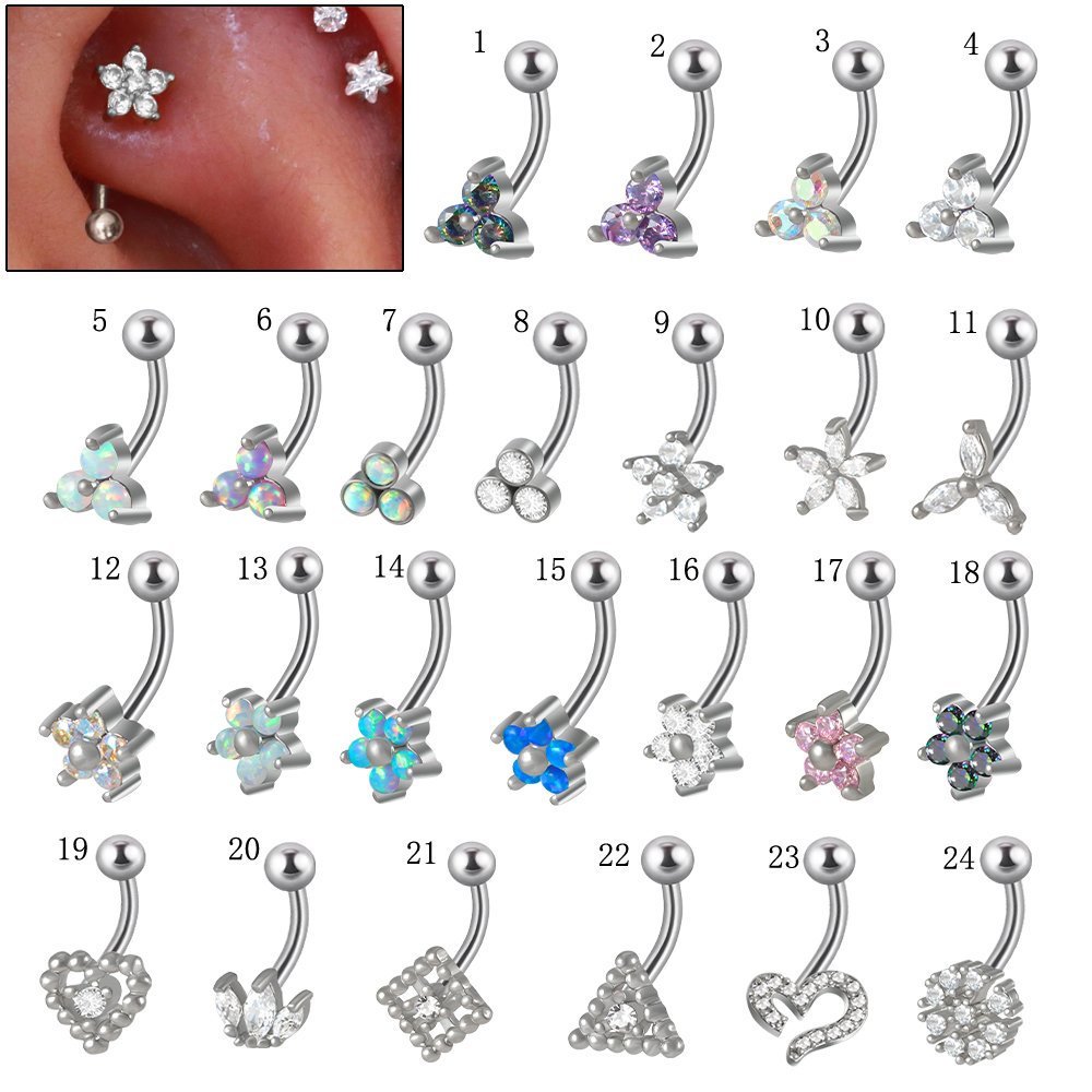 1pc g23 titânio 16g flor de cr - Rook Curved Barbell avaliação e preço