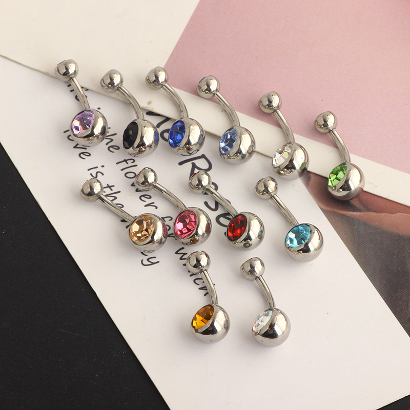 G23 titânio duplo gem belly bu - Body Jewelry Quality avaliação e preço