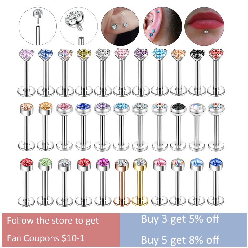 Zs 6-13 pçs/lote 16g aço inoxi - Dermal Anchor Top avaliação e preço